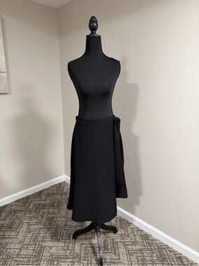 Express Black Midi Wrap Skirt